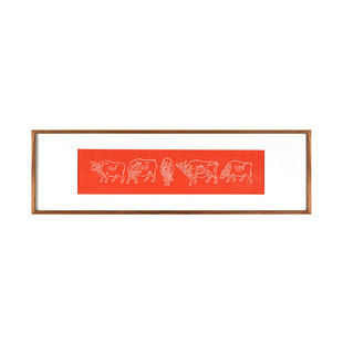 五牛图挂画好寓意装饰画礼物玄关柜上摆画新中式书房客厅玄关壁画