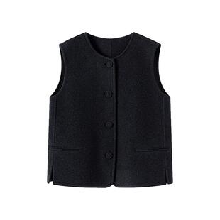 N°28【颗粒羊绒首创】山羊绒马甲女秋冬季短款坎肩毛呢背心外套