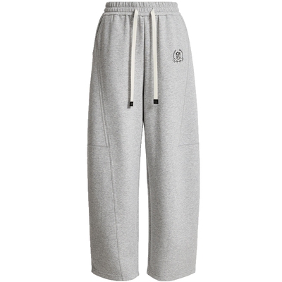 SEASON HIGH女装休闲裤裤子松紧腰头NFL联名时尚舒适灰色垂感卫裤