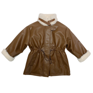 女童兔毛皮衣外套秋冬款洋气中长款加绒保暖女宝宝儿童装加厚冬装