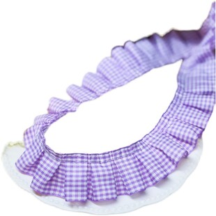 多色优质朝阳格子褶皱荷叶蕾丝花边辅料宠物围脖家装布艺抱枕装饰