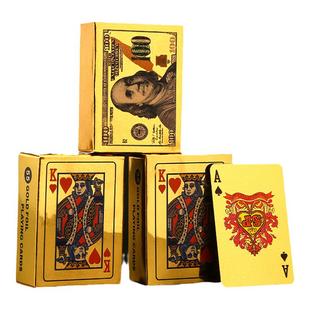 土豪金扑克迷你款Pet塑料防水迷你小扑克便携版黑扑克超Q旅行卡牌