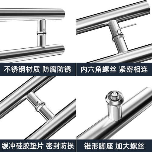 304不锈钢玻璃门拉手玫瑰金本色木门把手柄黑色KTV包厢门大门拉手