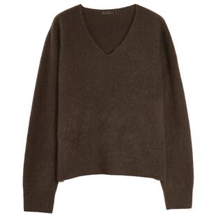 【自营】【山羊绒】ELLE法式V领针织衫女2025冬绵羊毛打底衫毛衣