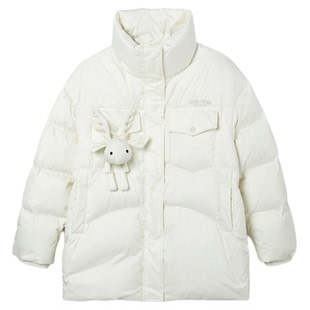 鸟撤柜剪牌L014联名款甜美可爱羽绒服厚实保暖女装外套【无玩偶】