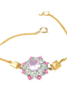 欧美风宝石镶嵌花朵手环特价清仓