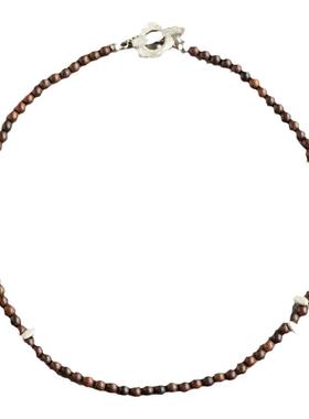 QIQI器气子石乌金纯银串珠项链