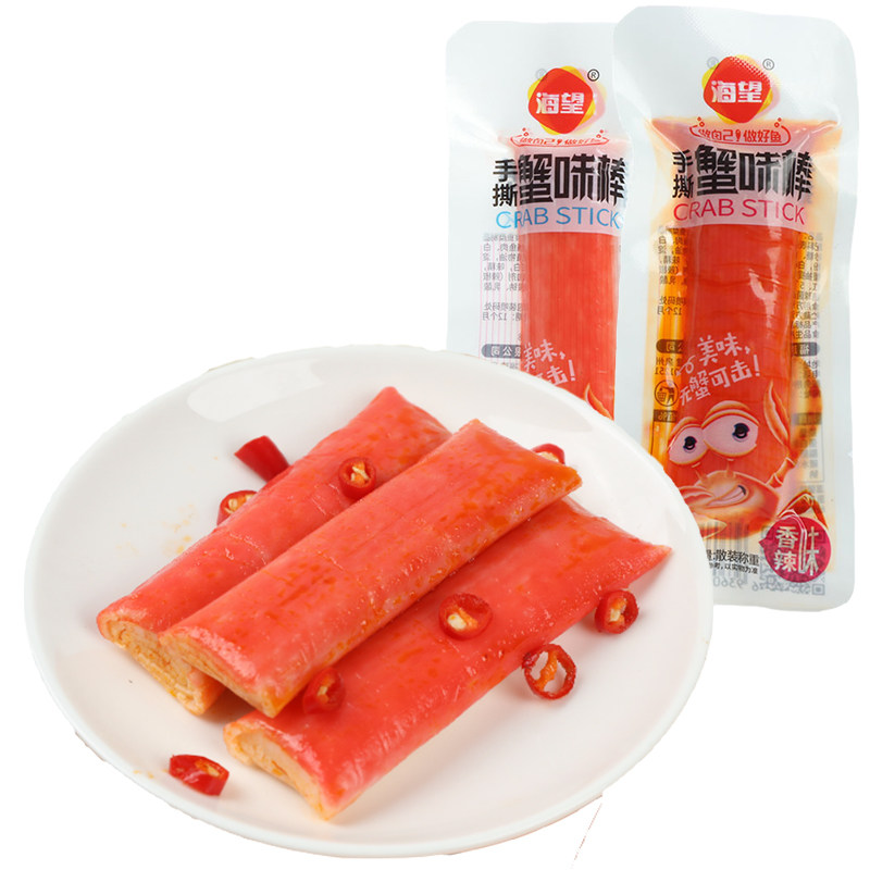 海望手撕蟹味棒原味香辣藤椒500g
