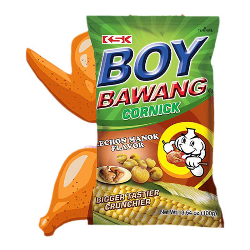 Boy Bawang脆玉米粒多口味大蒜辣芝士膨化零食休闲小吃80g薯片