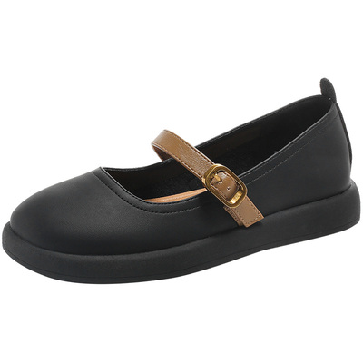 大东休闲平底圆头女单鞋舒适轻便