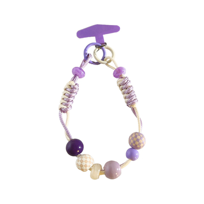 创意个性潮流ins彩色串珠手链挂绳适用手机壳百搭手提防丢带垫片短款手机链多功能耳机套ccd便携结实挂绳H24