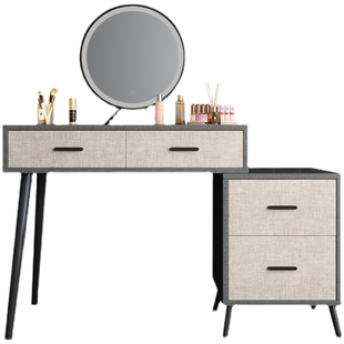 梳妆台实木小户型轻奢卧室现代简约伸缩化妆桌收纳柜网红ins风