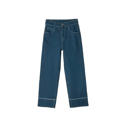 版型巨好~！加绒刺绣牛仔裤女新