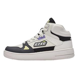 鸿星尔克高帮板鞋女鞋丹霞2025冬季新款复古厚底增高休闲运动鞋子