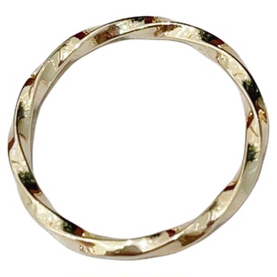 18K金莫比乌斯戒指美梓珠宝冷淡风简约气质百搭AU750素圈素金指环