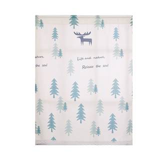 定做挂环北欧小窗帘卫生间窗户防水半遮光挡半帘粘贴橱柜卡通短帘