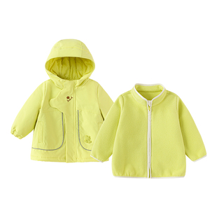 巴拉巴拉儿童棉服宝宝加厚外套男童冬装新款女童衣服三合一冲锋衣