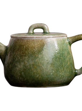 圭隐堂粗陶窑变翡翠绿茶壶志野烧高端家用功夫茶泡茶壶一人饮单壶
