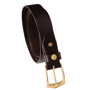 复古黄铜菊花手工意大利植鞣皮头层牛皮手工皮带MBBCAR柒名氏腰带