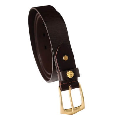 柒名氏头层牛皮植鞣皮皮带