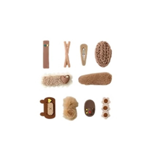 儿童蝴蝶结头饰可爱毛绒花朵发夹女孩侧边刘海碎发小夹子前额发卡