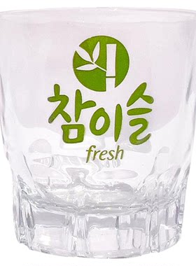 韩国真露烧酒杯50ml绿竹玻璃酒杯