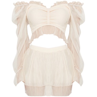 RL洛丽卡泳衣女仙气2025新款夏保守分体校园泳装显瘦小胸泡温泉