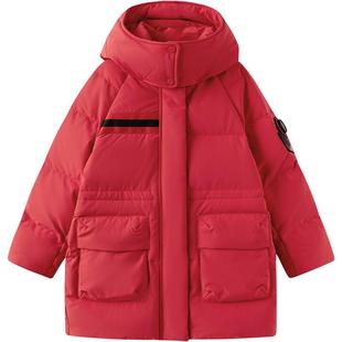 巴拉巴拉女童羽绒服中大童加厚外套秋冬款童装儿童红色收腰上衣潮