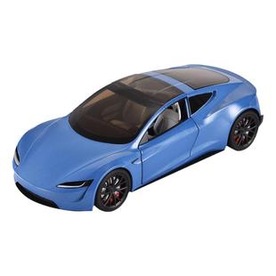 1:24特斯拉Roadster仿真合金模型前轮转向回力声汽车模型摆件玩具