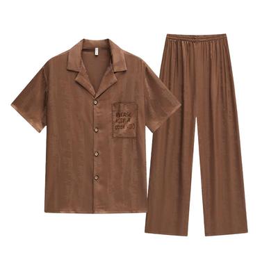 冰丝睡衣男款夏季2026年新款短袖长裤缎面春秋款仿真丝绸家居服男