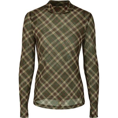 复古时髦百搭立领格纹打底衫上衣