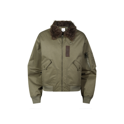 GuukaTech复古加绒飞行员夹克男