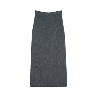 MRS Studios 美利奴羊毛双元宝针百搭H型后开衩ROW风针织长半裙