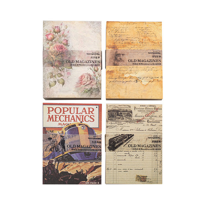 语闲素材纸复古旧杂志手账背景纸