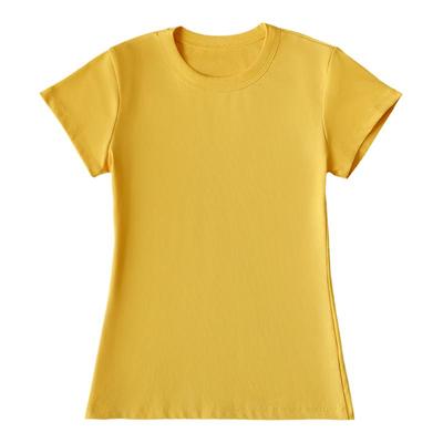 红色冰丝莫代尔正肩短袖T女修身