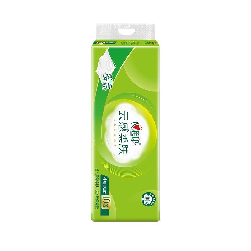 心相印云感柔肤4层70克无芯卷纸卫生纸压花纸巾家用纸厕纸手纸