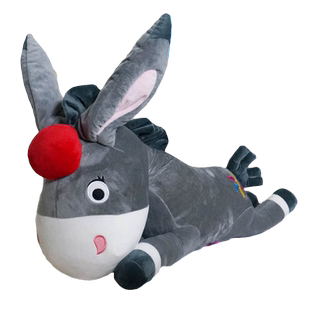 毛驴公仔 赶集驴公仔 夹腿抱枕毛驴毛绒玩具 长条大抱枕靠垫