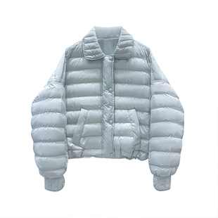 韩国原版90绒子羽绒服2025年新款显瘦百搭翻领百搭甜美冬季外套潮