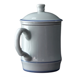 坐见山月仿古瓷大容量水杯套装家用马克杯定制公司商务礼品办公杯