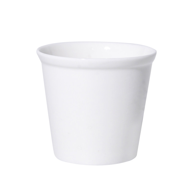 简约创意白色陶瓷杯仿纸杯ins风可爱小水杯咖啡杯手握杯包邮包损