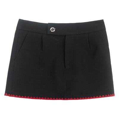 KEIKO [贝壳绣] 高腰显瘦黑色短裤裙裤女25秋季新款休闲A字型裤子