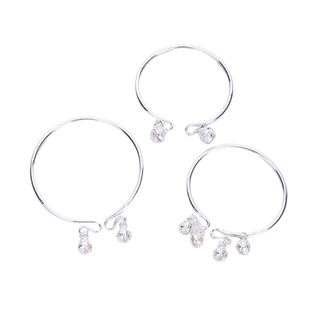 新中式银色铃铛手镯汉服配饰中国风宫铃脚镯复古开口镯子古风饰品