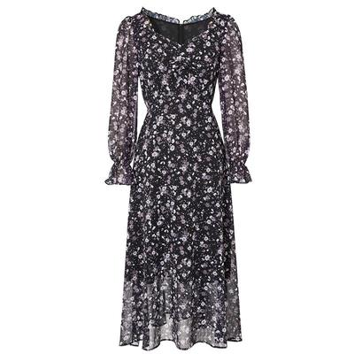 MOFAN摩凡春新款黑色连衣裙