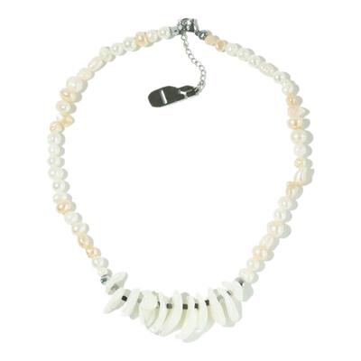 GetEmON原创高级感异形情侣贝壳珍珠拼接嘻哈男女美式锁骨项链