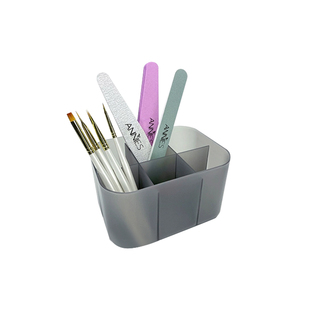 日式美甲罐装胶收纳工具透明磨砂笔筒棉片盒美甲店用桌面摆放套装