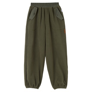 咕噜日记童装儿童加厚长裤2025秋冬女童摇粒绒休闲裤男童百搭裤子