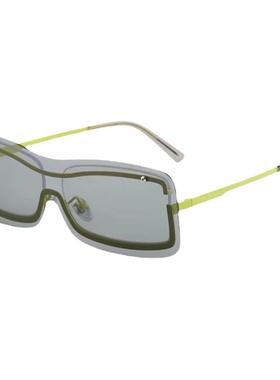 一片可拆卸连体双层撞色设计墨镜