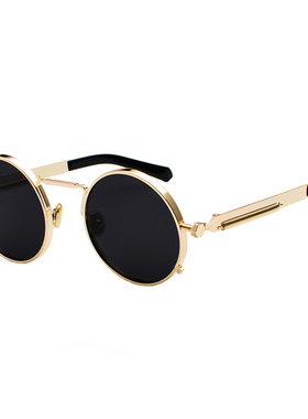 复古圆形圆框墨镜男士潮流嘻哈2025新款偏光太阳镜开车专用眼镜女