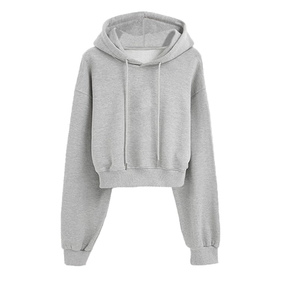 超好看短款连帽黑色卫衣