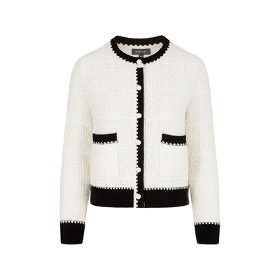 MARYLING黑白撞色针织开衫